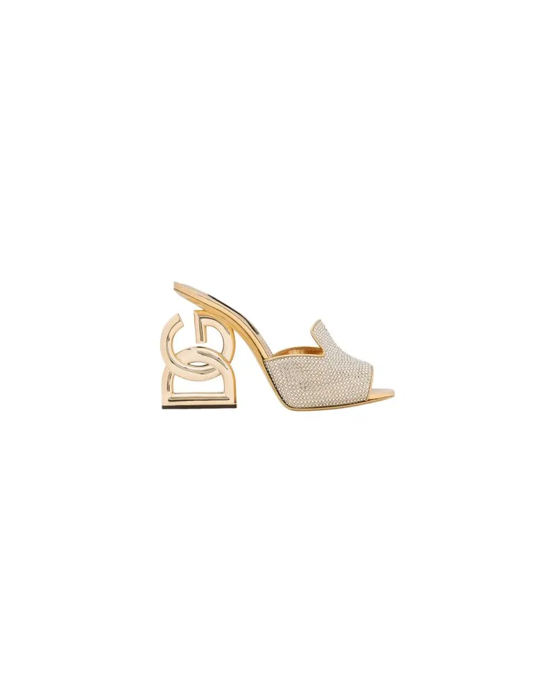 Dolce & Gabbana Mules mit Strassstein-Detail Gold