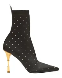 Balmain Strick-Stiefeletten Moneta mit Strasssteinen Black