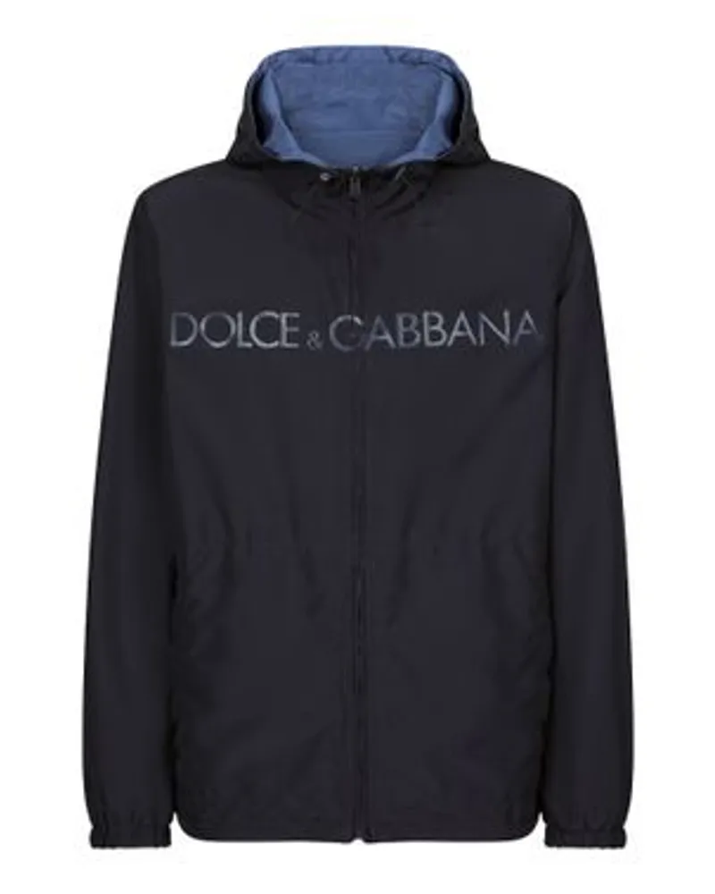 Dolce & Gabbana Wendbare Jacke mit Kapuze Blue