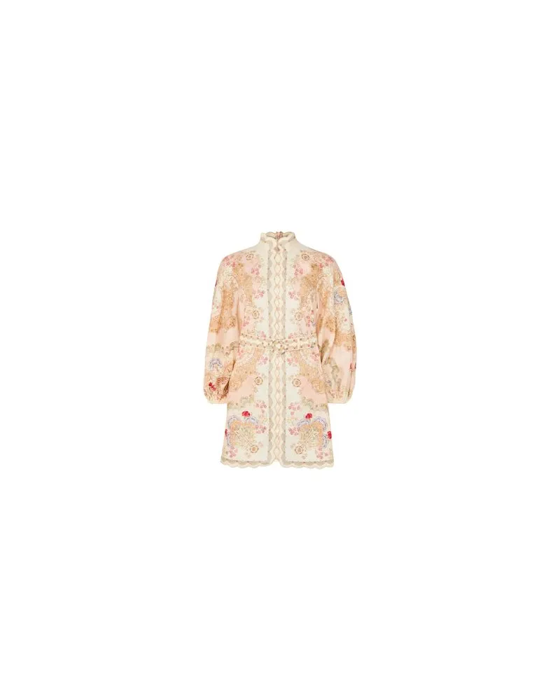 Chloé Langes Kleid mit Raffung und Rüschen Pink