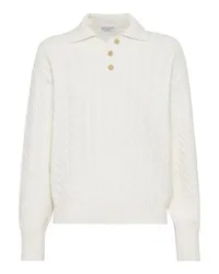 Brunello Cucinelli Pullover im Polostil mit Monili White