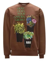 J.W.Anderson Bedrucktes Sweatshirt mit Blumentopf-Motiv Brown