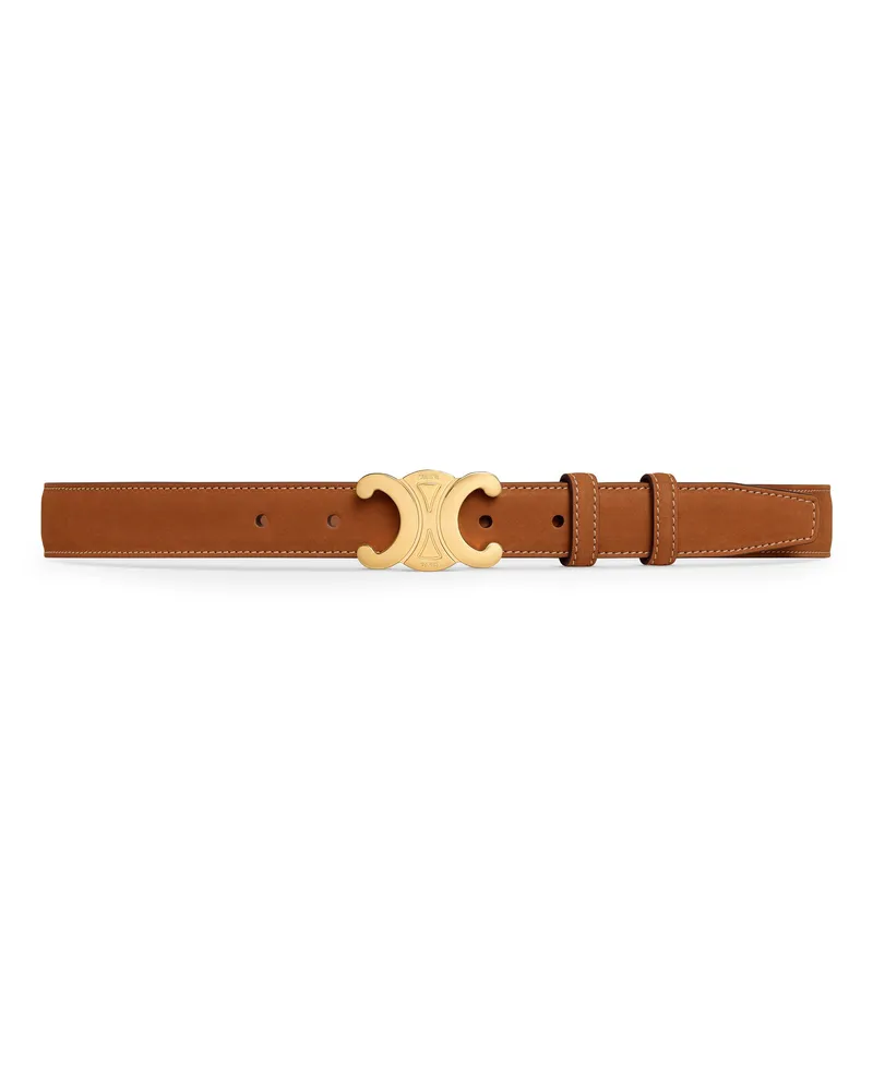 Celine Mittelgroßer Triomphe gürtel aus nubuk-kalbsleder Beige