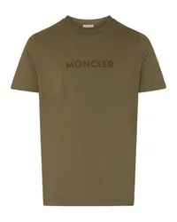 Moncler Kurzarm-T-Shirt mit Logo Blue