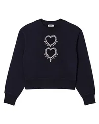 Sandro Sweatshirt mit Strass-Herzen Black