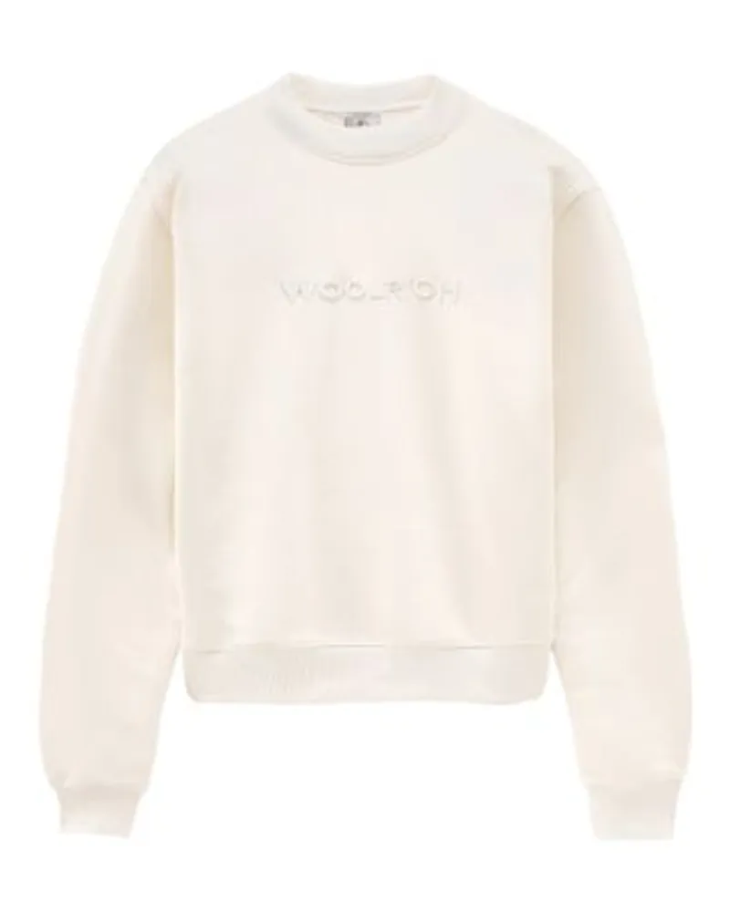 Woolrich Sweatshirt mit gesticktem Logo White