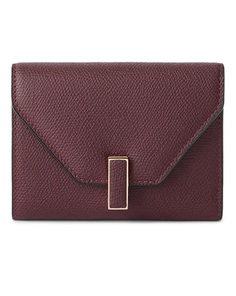 Valextra 3 CC Faltbare Geldbörse Iside Burgundy