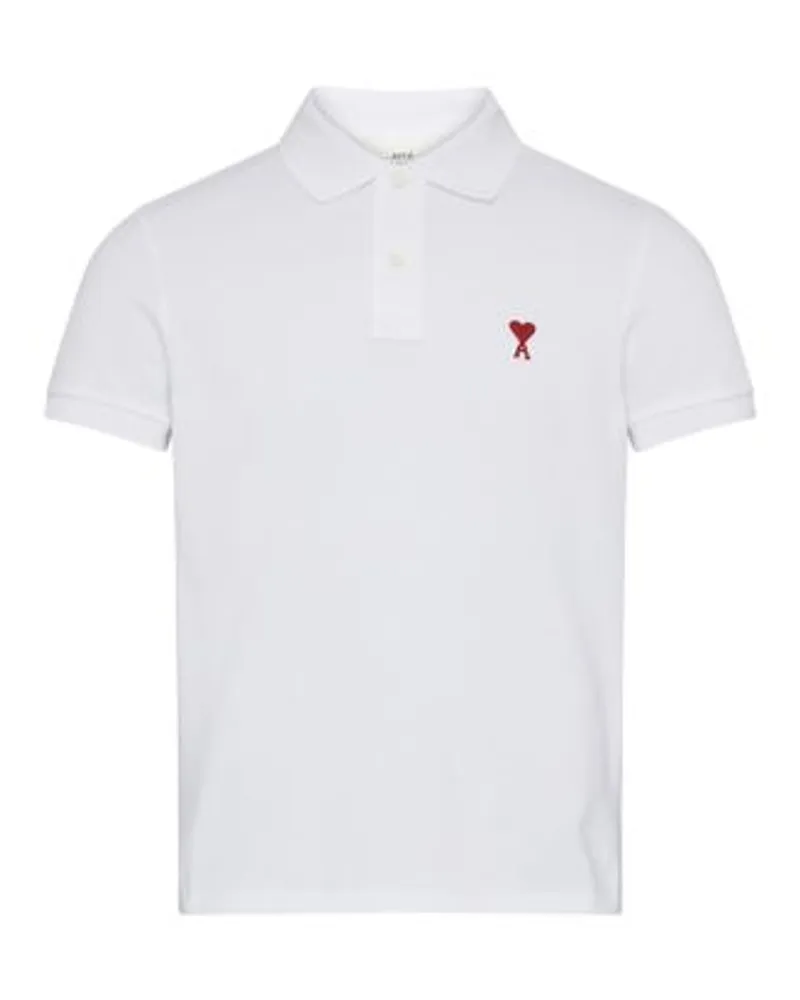 AMI Paris Poloshirt Ami de Cœur White