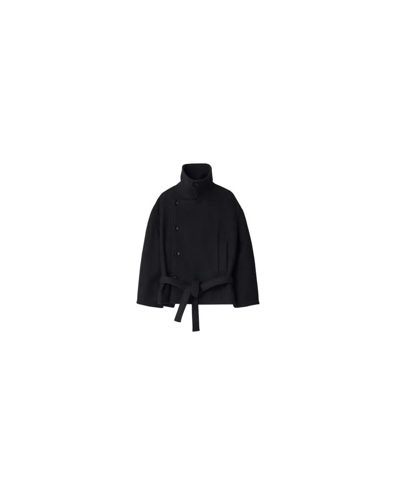 Christophe Lemaire Gegürteter Kurzmantel Black