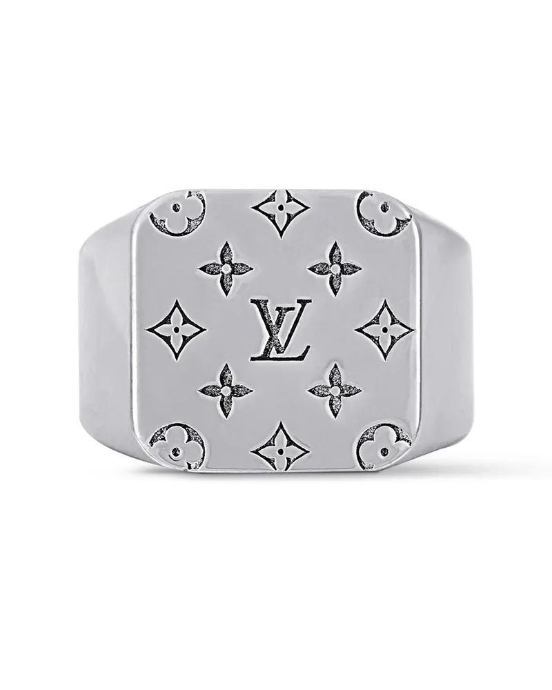 Louis Vuitton LV Mosaic Siegelring Silver