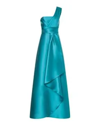 Alberta Ferretti Langes Kleid mit einseitiger Schulter Blue