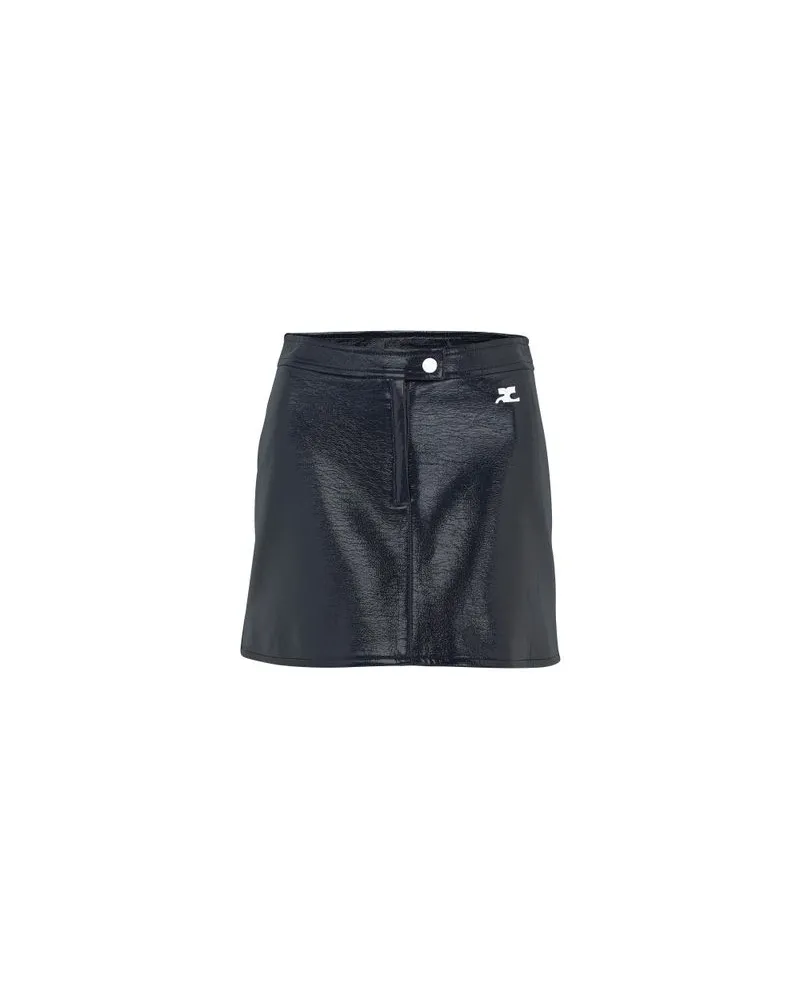 Courrèges Jacke aus Vinyl mit Stehkragen Navy