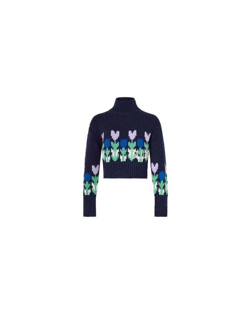 Chloé Kurzer Mantel mit zweireihiger Knöpfung Navy