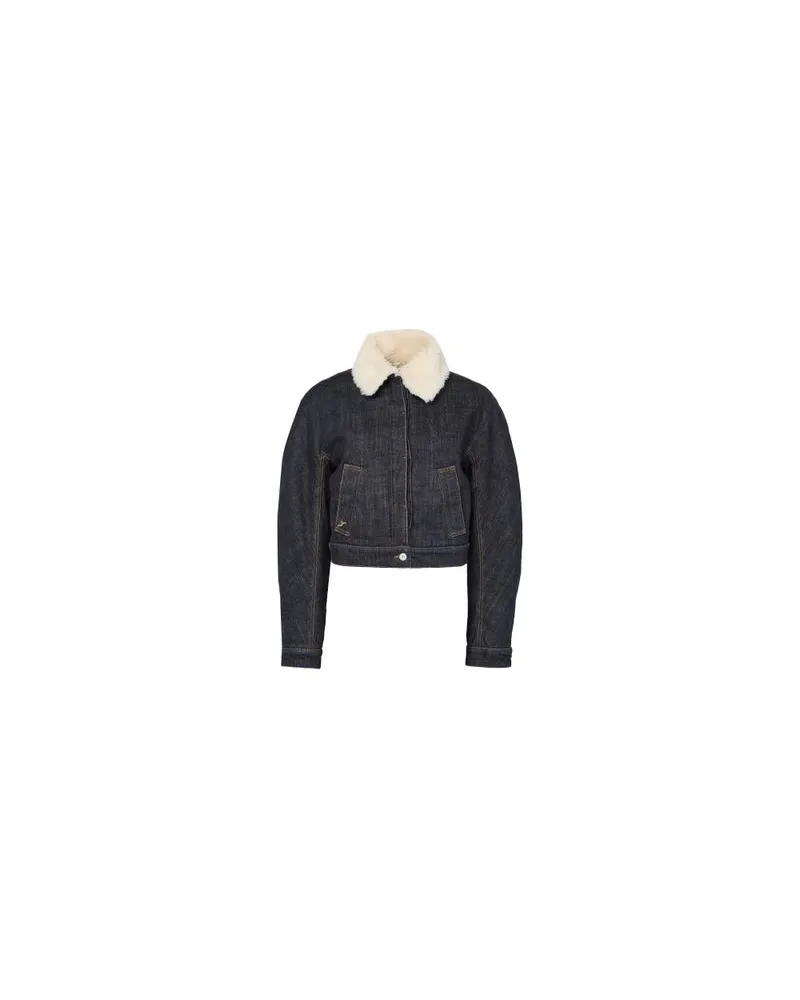 Chloé Kurzer Mantel mit zweireihiger Knöpfung Navy