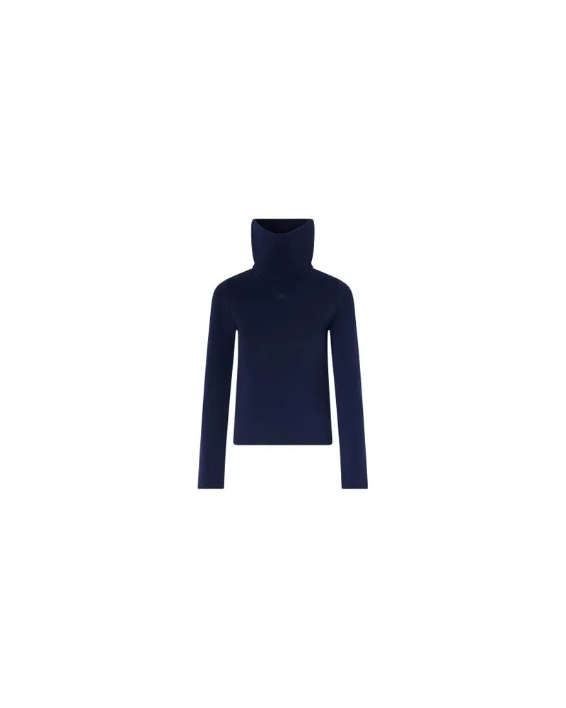 Courrèges Jacke aus Vinyl mit Stehkragen Navy