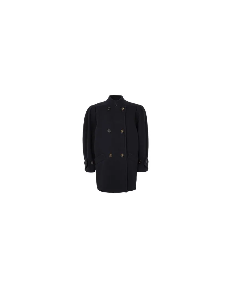 Chloé Kurzer Mantel mit zweireihiger Knöpfung Navy