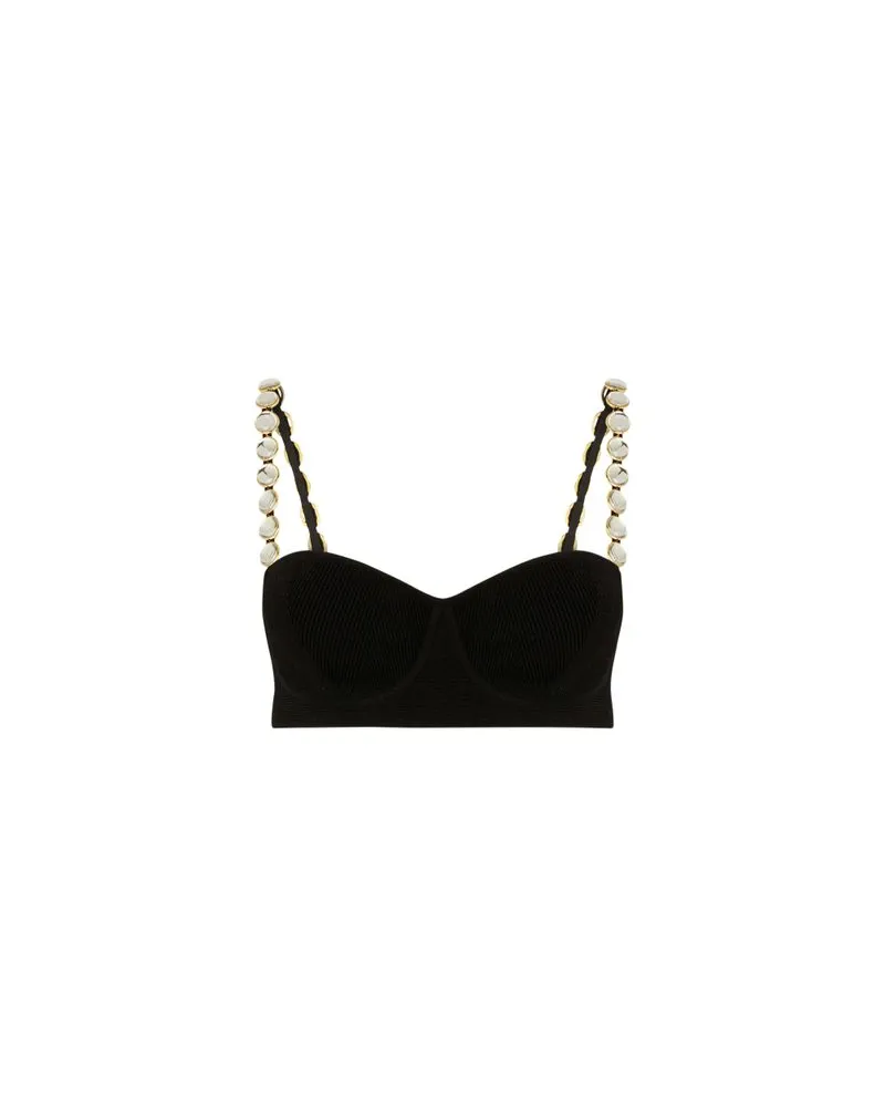 GALVAN Nyx Globe Chain Bralette Black