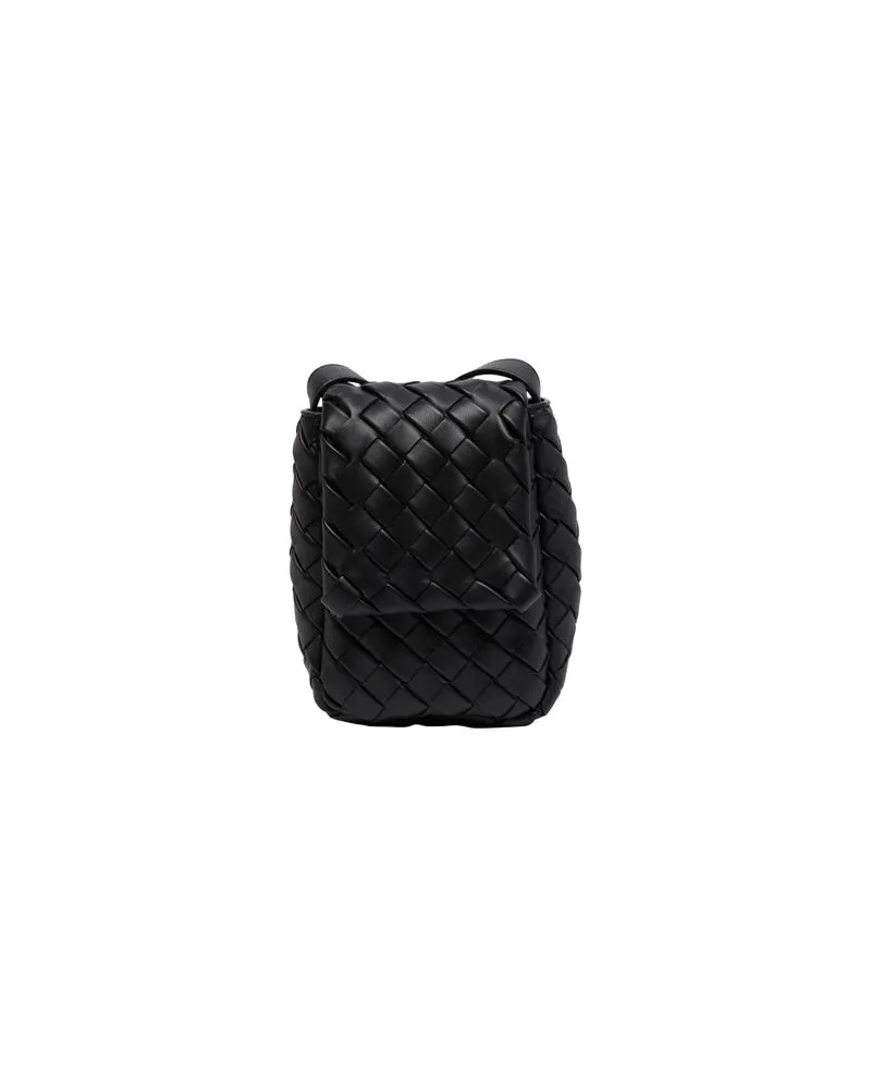 Bottega Veneta Lässiges Hemd aus Intrecciato-Leder Black