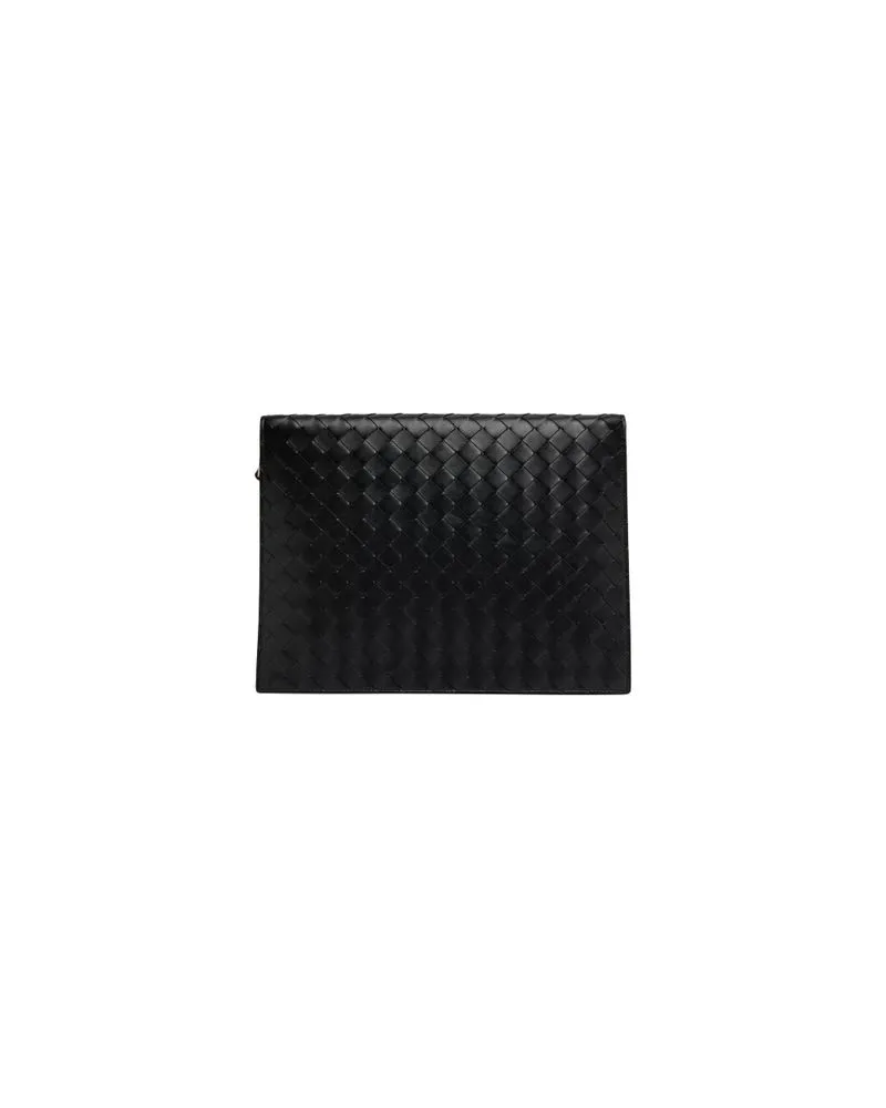 Bottega Veneta Lässiges Hemd aus Intrecciato-Leder Black