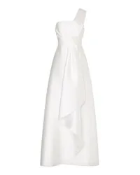 Alberta Ferretti Langes Kleid mit einseitiger Schulter White