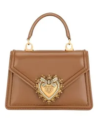 Dolce & Gabbana Kleine Tasche Devotion mit Tragegriff Beige