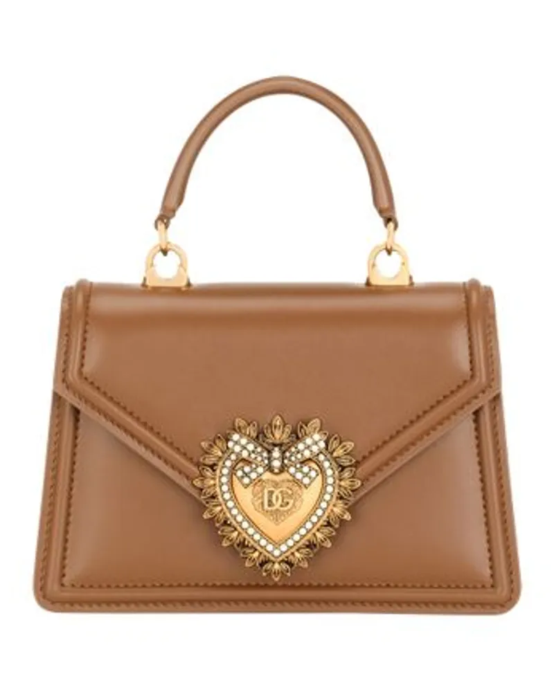 Dolce & Gabbana Kleine Tasche Devotion mit Tragegriff Beige