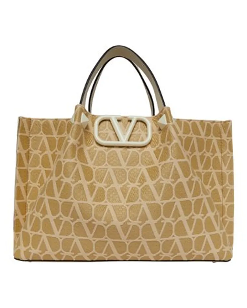 Valentino Garavani Cabas-Tasche Vlogo Signature Beige