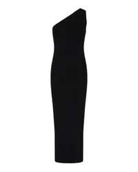 Totême Geripptes Kleid mit freier Schulter Black