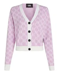 Karl Lagerfeld Kurz geschnittener Cardigan mit KL-Monogramm Multicolor