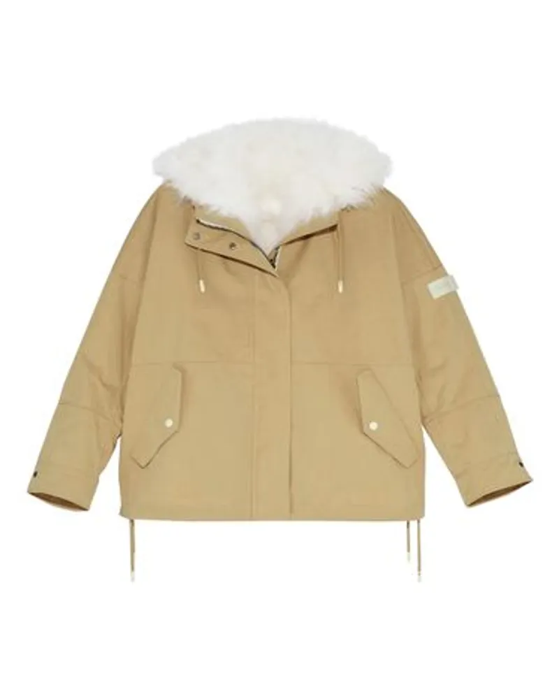 Yves Salomon Kurzer, wendbarer Parka Beige