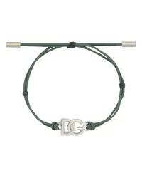 Dolce & Gabbana Kordelarmband mit DG-Logo Green