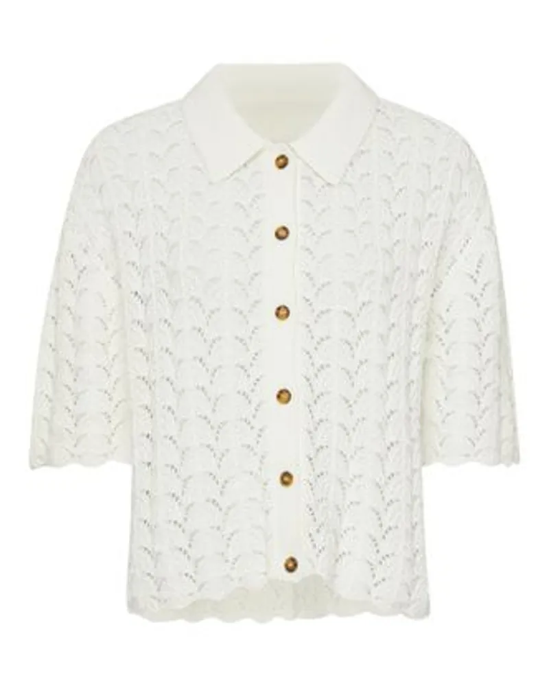 Loulou Studio Kurzärmeliger Cardigan Adria White