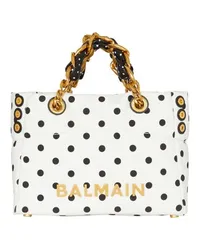 Balmain Kleiner Shopper 1945 mit Punkte-Print White