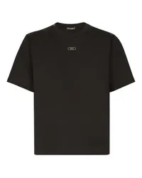 Dolce & Gabbana Baumwoll-T-Shirt mit Metalllogo Black