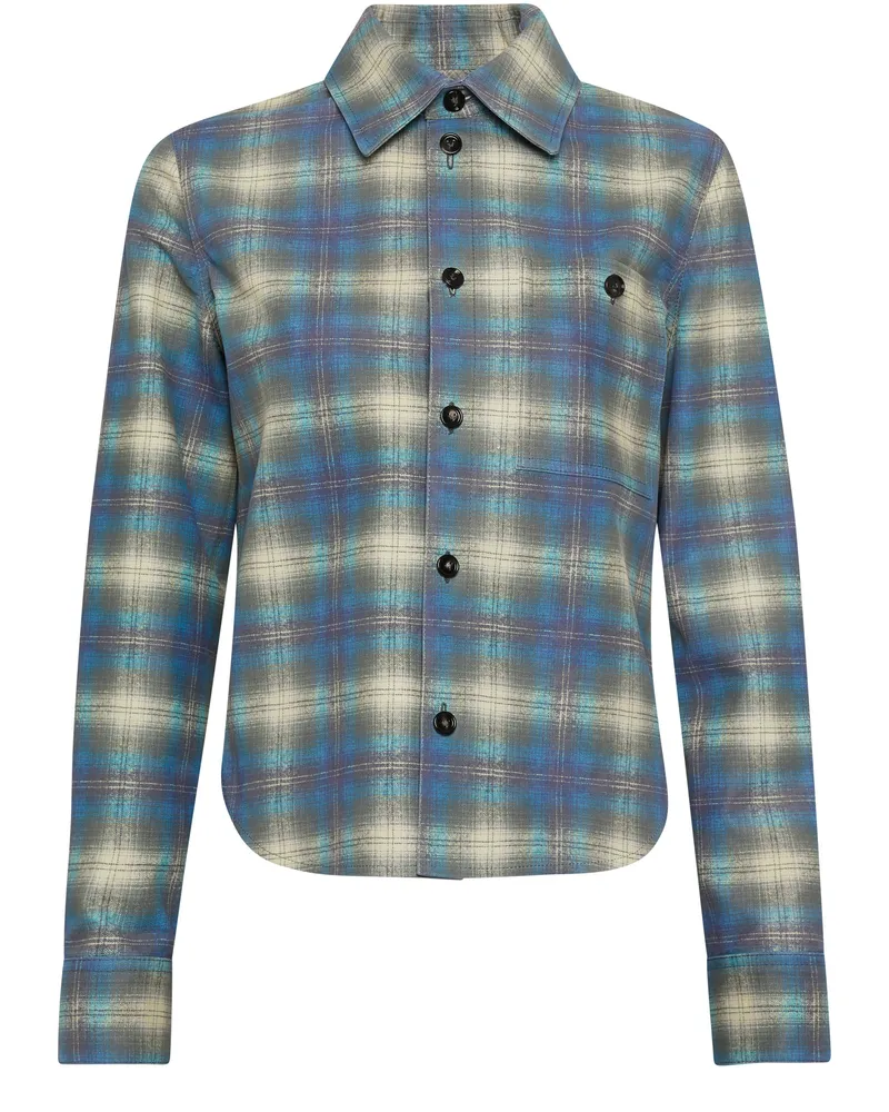 Bottega Veneta Hemd Aus Leder Mit Flanell-Print 