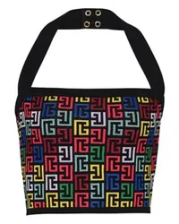 Balmain Rückenfreies Strick-Top Pop Monogramm Multicolor