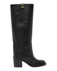 Miu Miu Lederstiefel Black