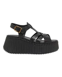 Chloé Sandalen mit Keilabsatz Nama Black