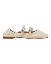 Roger Vivier Soft-Ballerinas mit Mini-Strassriemen White