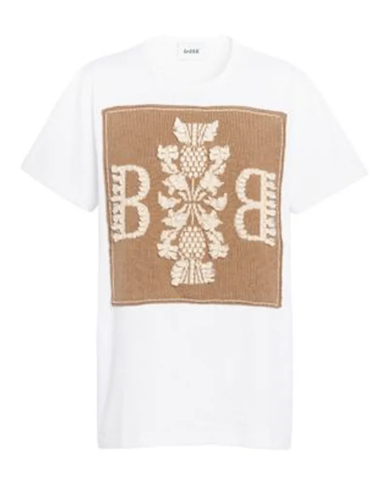 Barrie Baumwoll-T-Shirt mit Barrie Kaschmir-Logo-Patch Brown