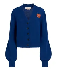 Marni Kaschmir-Cardigan mit Marni-Aufnäher Blue