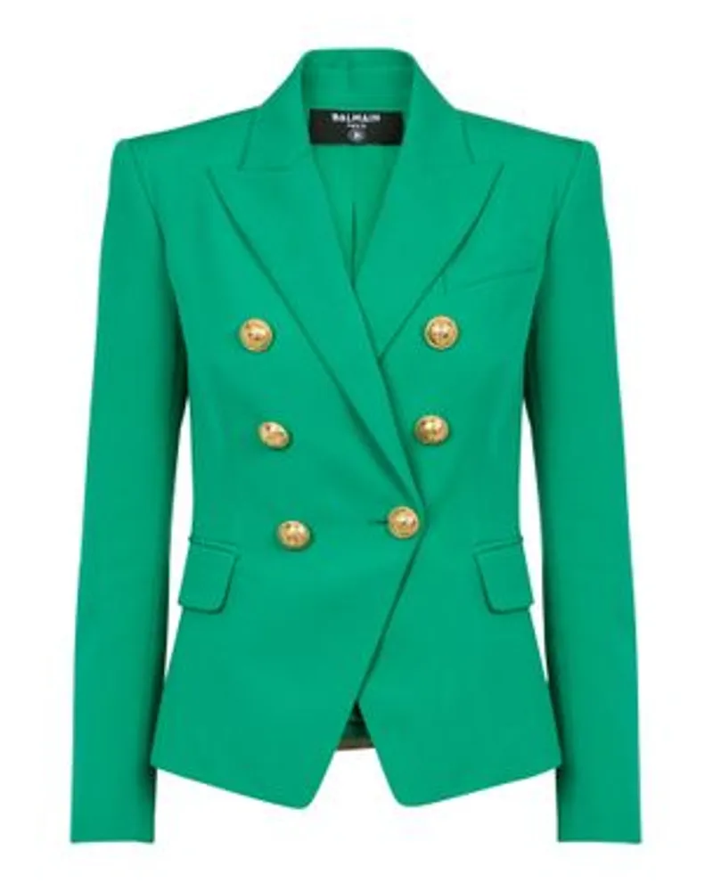 Balmain Klassische Jacke mit 6 Knöpfen Green