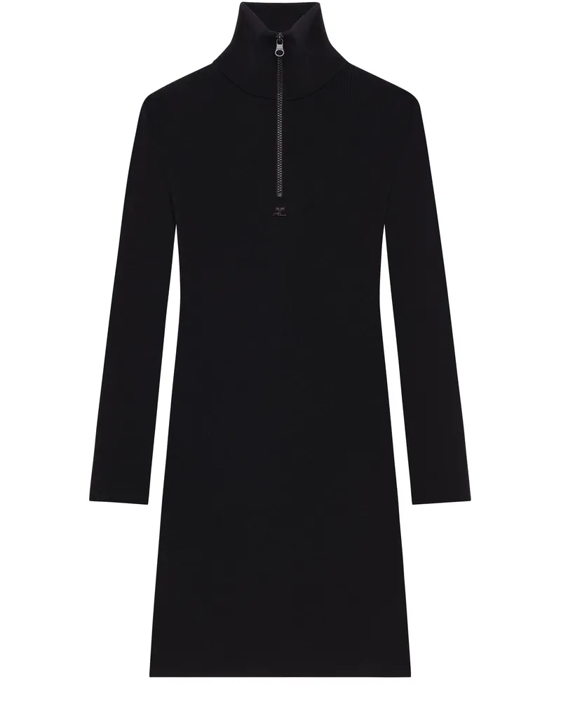 Courrèges Kleid mit Stehkragen und Reißverschluss 