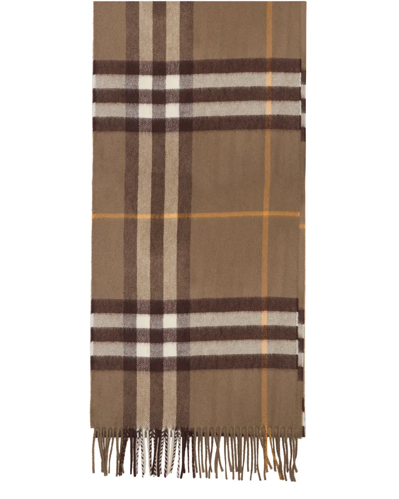 Burberry Karierter Schal aus Kaschmir Brown