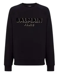 Balmain Sweatshirt Balmain mit Metallic-Beflockung Black