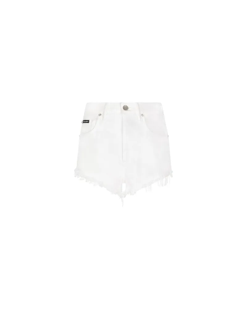 Dolce & Gabbana Denim-Shorts mit Riss-Details White