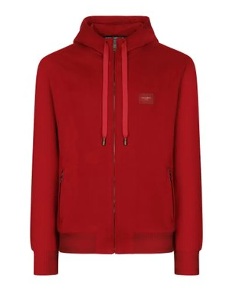 Dolce & Gabbana Hoodie mit Reißverschluss Red