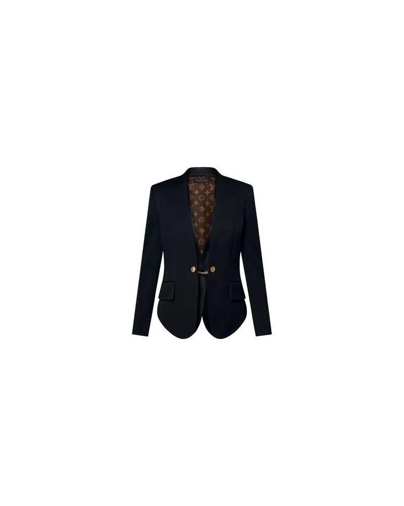 Louis Vuitton Collarless Chain Detail Blazer Black