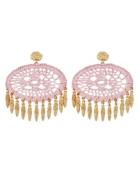 Gas Bijoux Ohrringe Fanfan Raffia Gold Pink