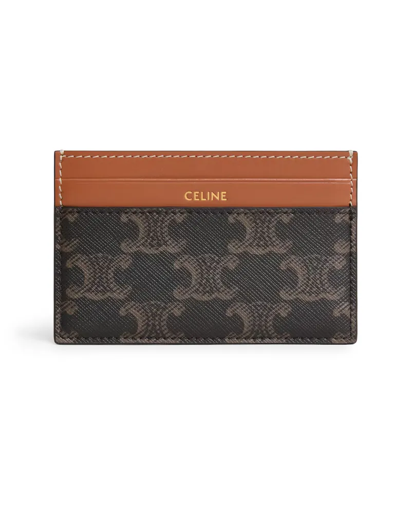Celine Mittelgrosses kartenetui aus Triomphe canvas und kalbsleder Brown